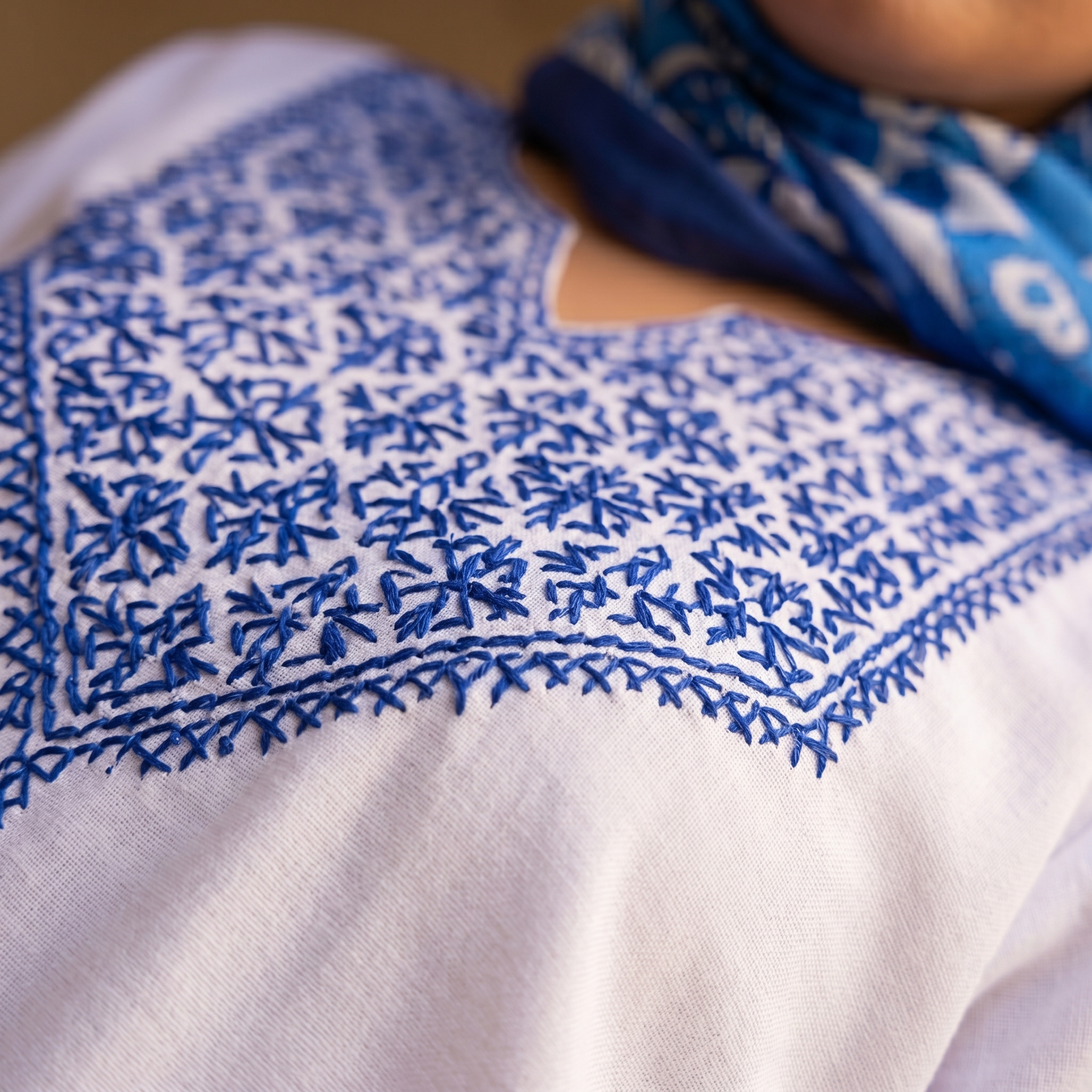 Artisan Moroccan Embroidered Kaftan & Trousers Set