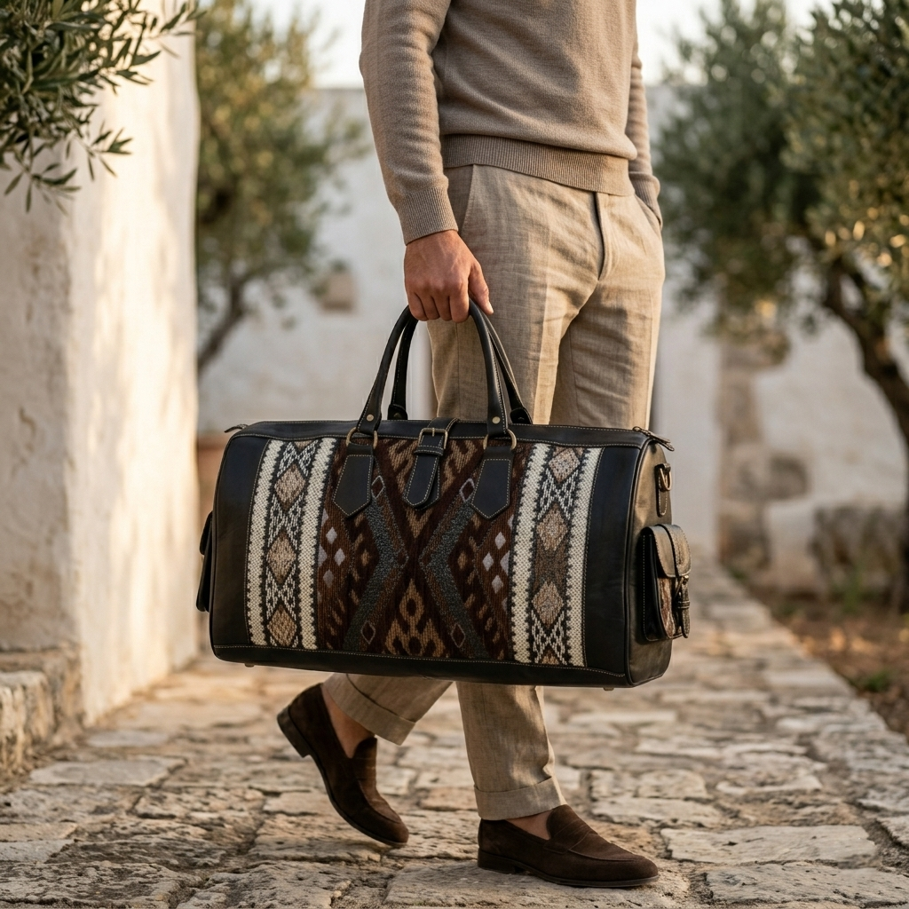 Kilim Duffel Bag – Artisan Handmade Leather Weekender